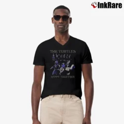 Men’s the turtles happy together classic rock V-Neck Tee in black | Sharp, Breathable, Everyday Staple