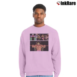 Men’s The Ultimate Warrior for WWE Wrestling Fans Crewneck Sweatshirt in light pink | Cozy Fabric, Clean Style