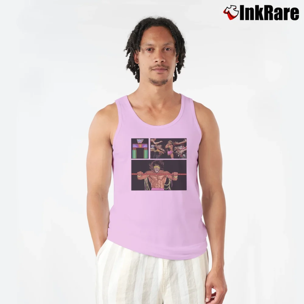 Men’s The Ultimate Warrior for WWE Wrestling Fans Tank Top in light pink | Breathable, Active-Friendly Design