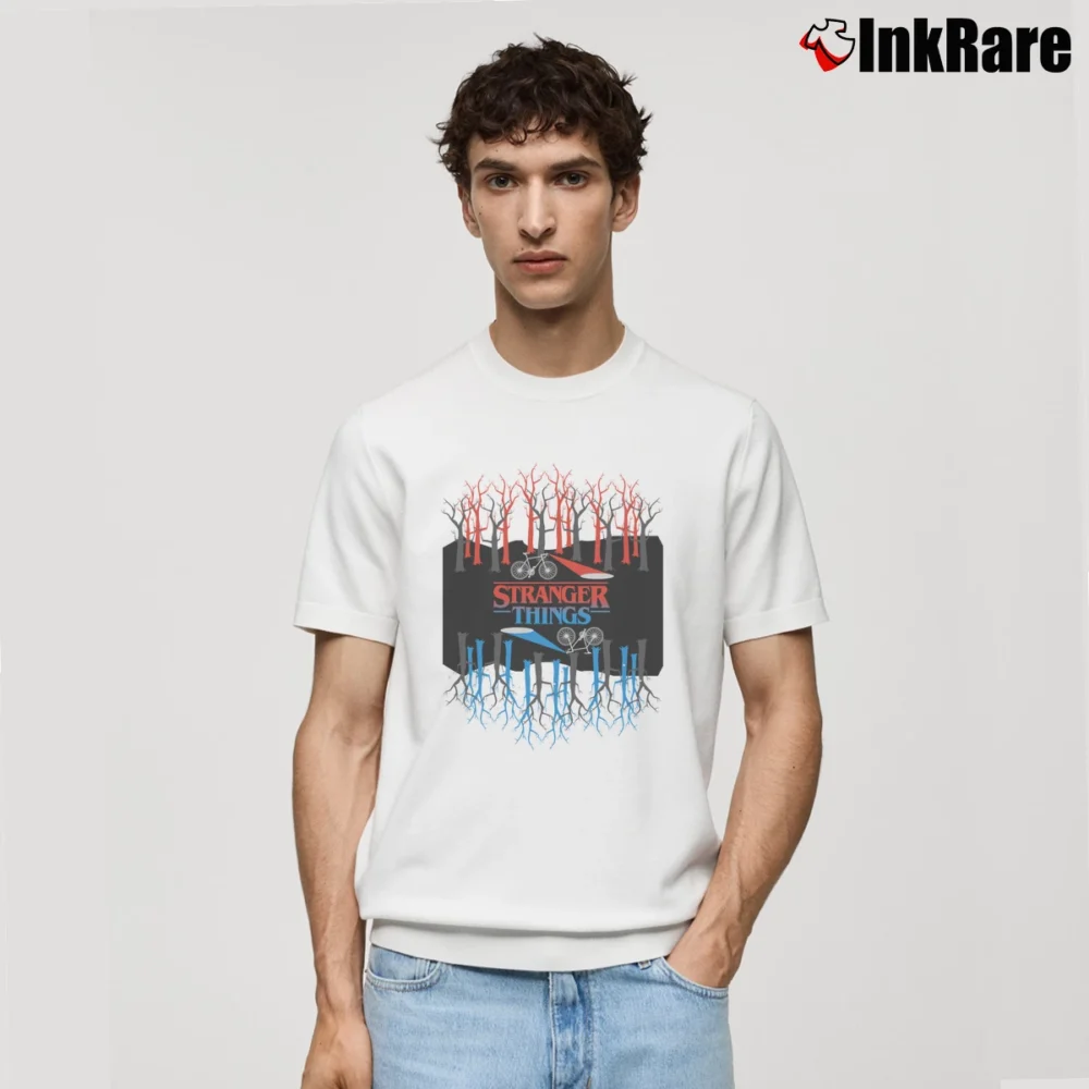 Men’s The Upside Down Stranger Things Inspired Classic T-Shirt in white | Soft, Breathable Everyday Wear