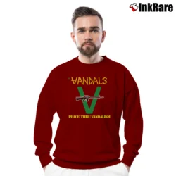 Men’s The Vandals Zeko Crewneck Sweatshirt in maroon | Cozy Fabric, Clean Style