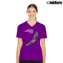 Women’s The Velvet Underground And Nico Banana Camo V-Neck Tee in purple | Chic Neckline, Soft Texture