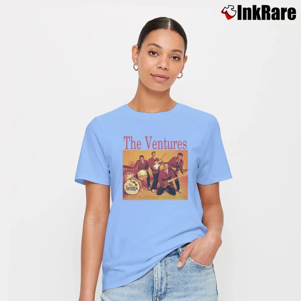 Women’s The Ventures Band Classic Graphic Signature T-Shirt in light blue | Soft, Flattering Fit