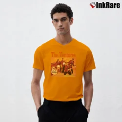 Men’s The Ventures Band Classic Graphic V-Neck Tee in orange | Sharp, Breathable, Everyday Staple