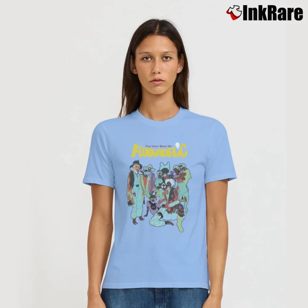 Women’s The Very Best Of Funkadelic Signature T-Shirt in light blue | Soft, Flattering Fit
