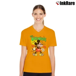 Women’s The Weremouse Halloween Mickey Mouse V-Neck Tee in orange | Chic Neckline, Soft Texture