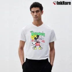 Men’s The Weremouse Halloween Mickey Mouse V-Neck Tee in white | Sharp, Breathable, Everyday Staple