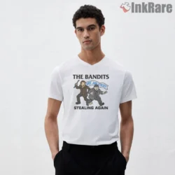 The Wet Bandits Stealing Again Cartoon Shirt on white v-neck shirt for men graphic tee