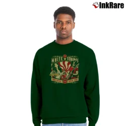 Men’s The White Stripes Rock Band Graphic Crewneck Sweatshirt in forest green | Cozy Fabric, Clean Style