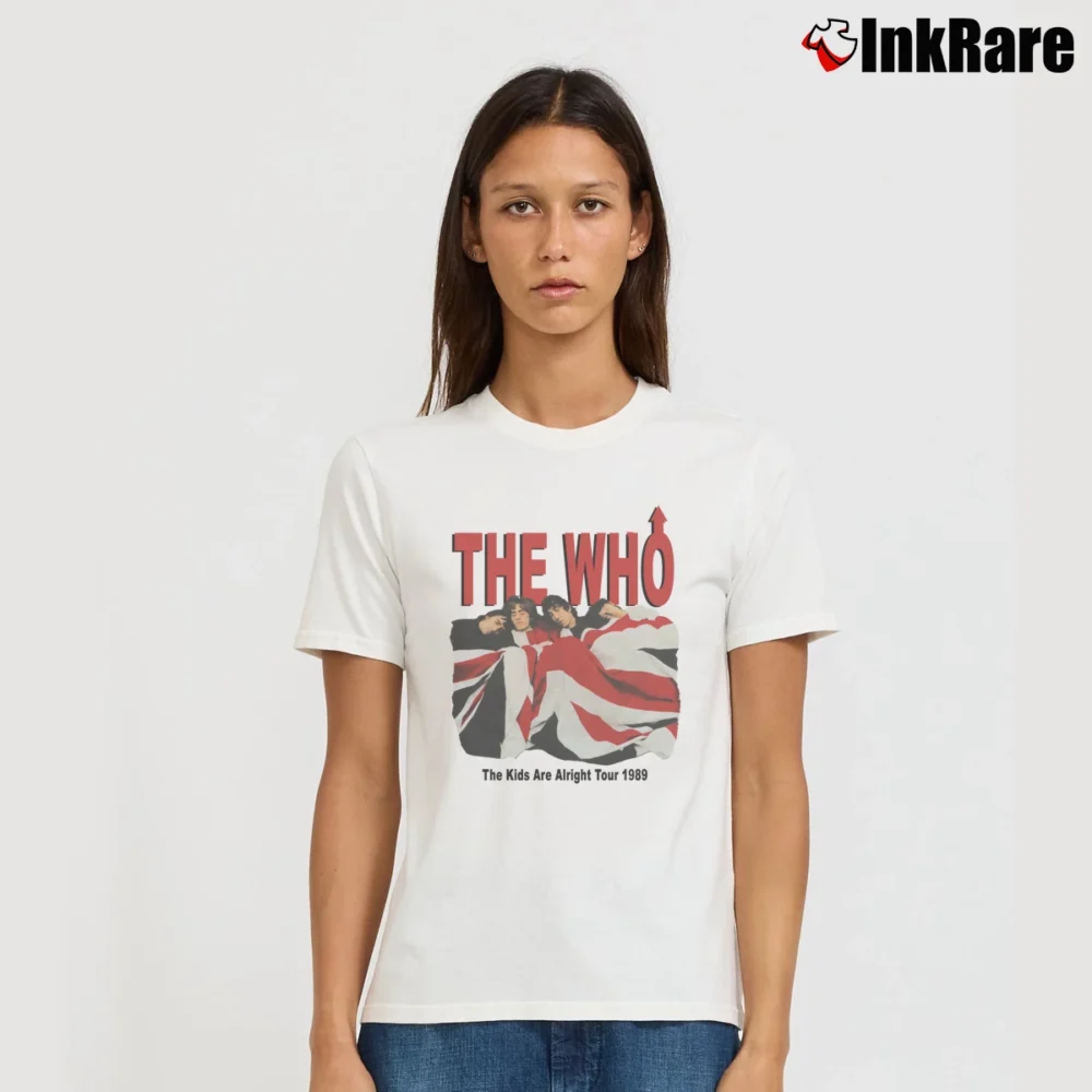 Women’s The Who The Kids Are Alright 1989 Tour Signature T-Shirt in white | Soft, Flattering Fit