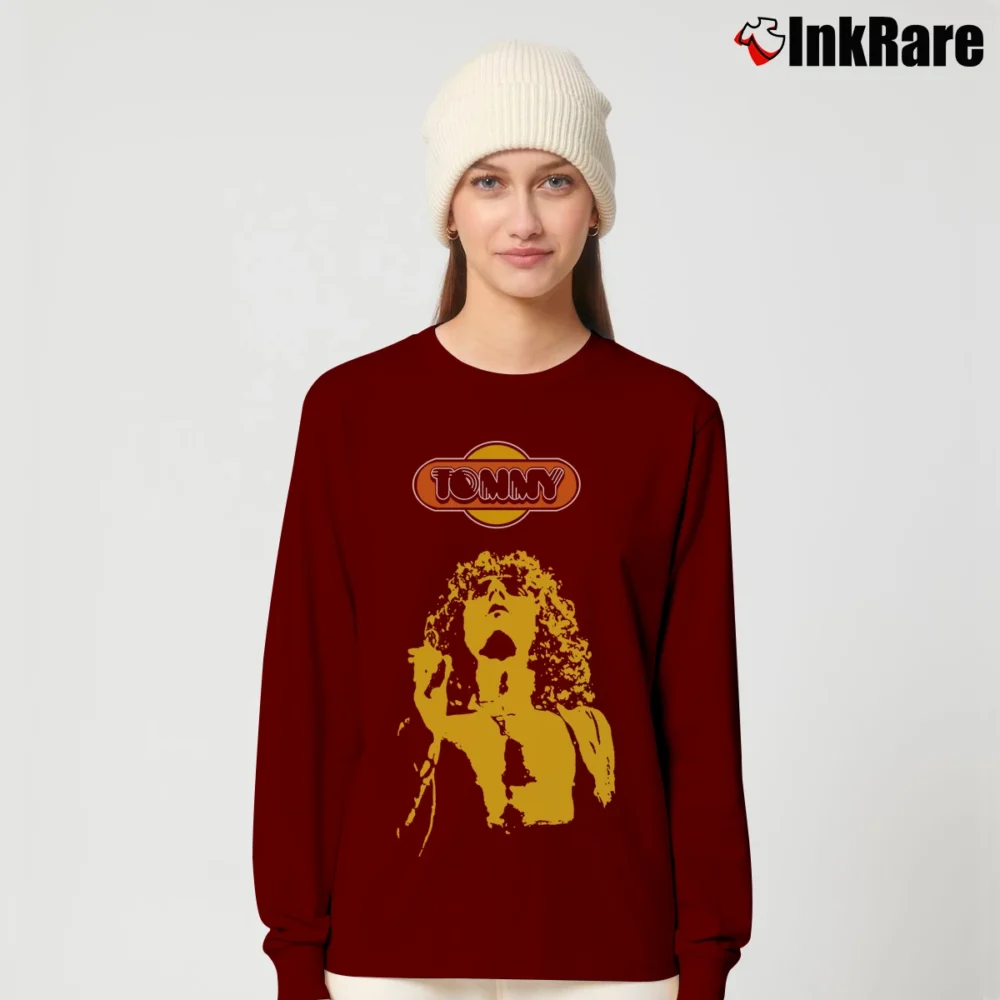Women’s The Who Tommy Band Graphic Long-Sleeve Top in maroon | Sleek, Versatile, All-Season
