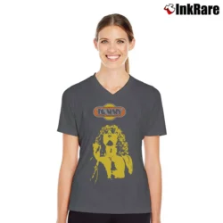 Women’s The Who Tommy Band Graphic V-Neck Tee in charcoal | Chic Neckline, Soft Texture