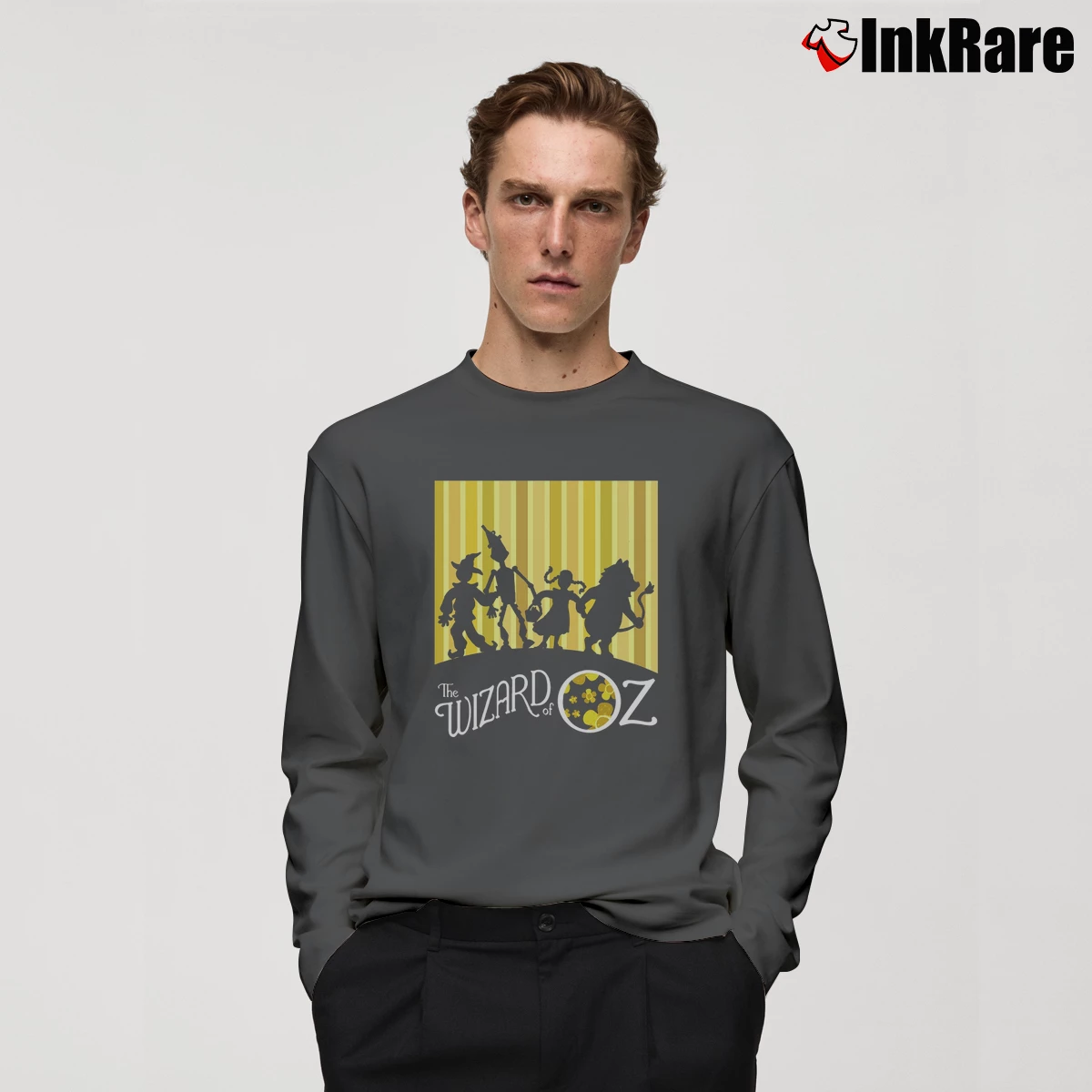 Men’s The Wizard Of Oz Movie Long-Sleeve Shirt in charcoal | Sleek, Lightweight, Year-Round Wear