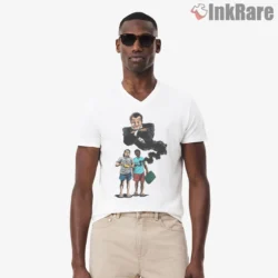 The Wolf Of The Lamp Cleanup Crew Shirt on white v-neck shirt for men graphic tee