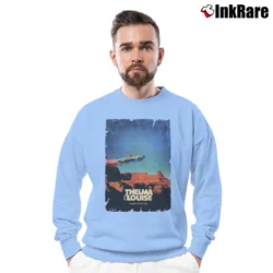 Men’s Thelma And Louise Movie Crewneck Sweatshirt in light blue | Cozy Fabric, Clean Style