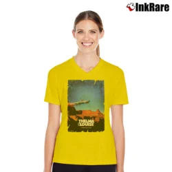 Women’s Thelma And Louise Movie V-Neck Tee in yellow | Chic Neckline, Soft Texture
