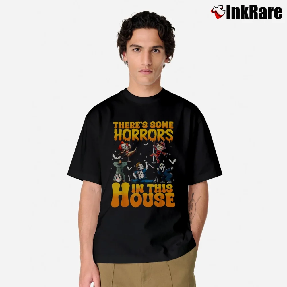 Men’s Theres Some Horrors In This House Funny Horror Halloween Classic T-Shirt in black | Soft, Breathable Everyday Wear