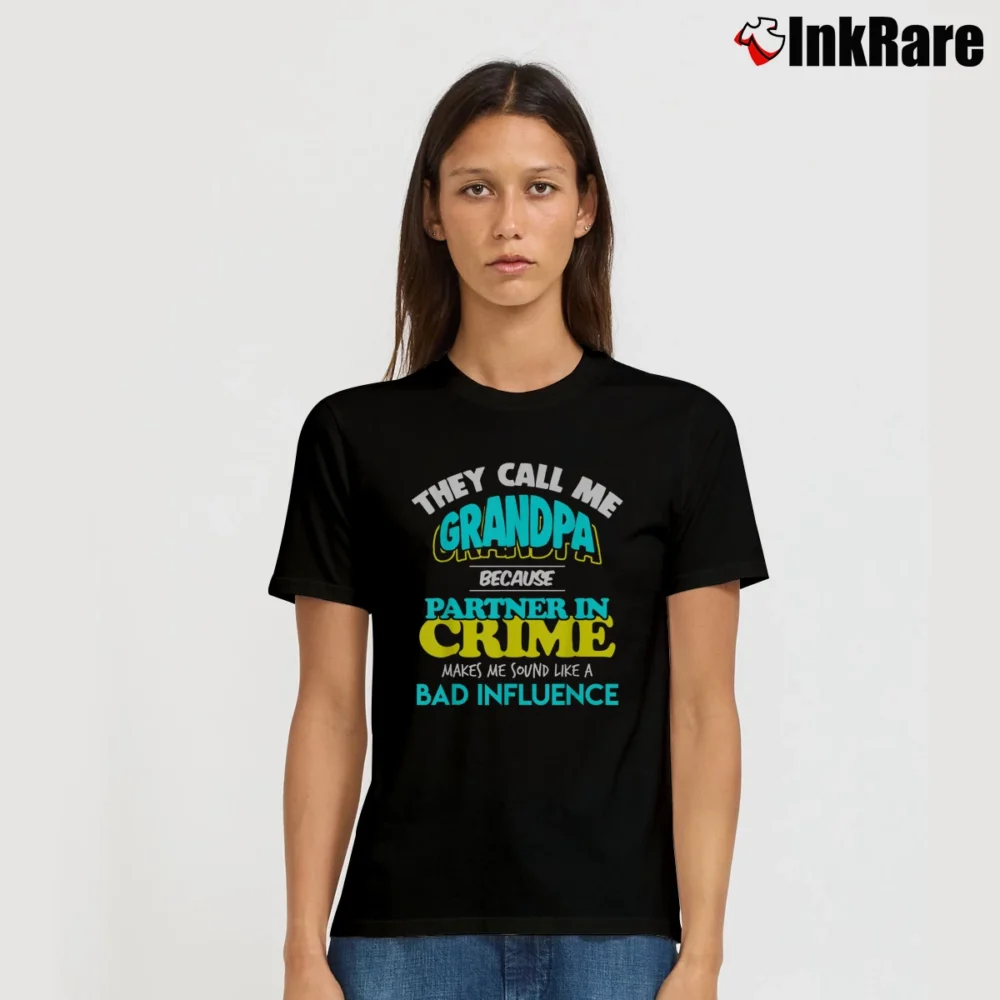 Women’s They Call Me Grandpa Because Partner In Crime Signature T-Shirt in black | Soft, Flattering Fit