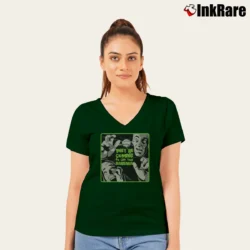 Women’s They're Coming To Get You Barbara Night Of The Living Dead V-Neck Tee in forest green | Chic Neckline, Soft Texture
