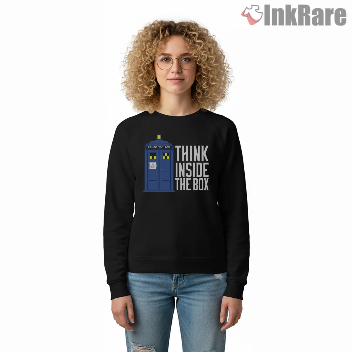 Think Inside The Box Tardis Clever Typography Shirt Think Inside The Box Tardis Clever Typography Shirt on graphic shirt for women graphic tee