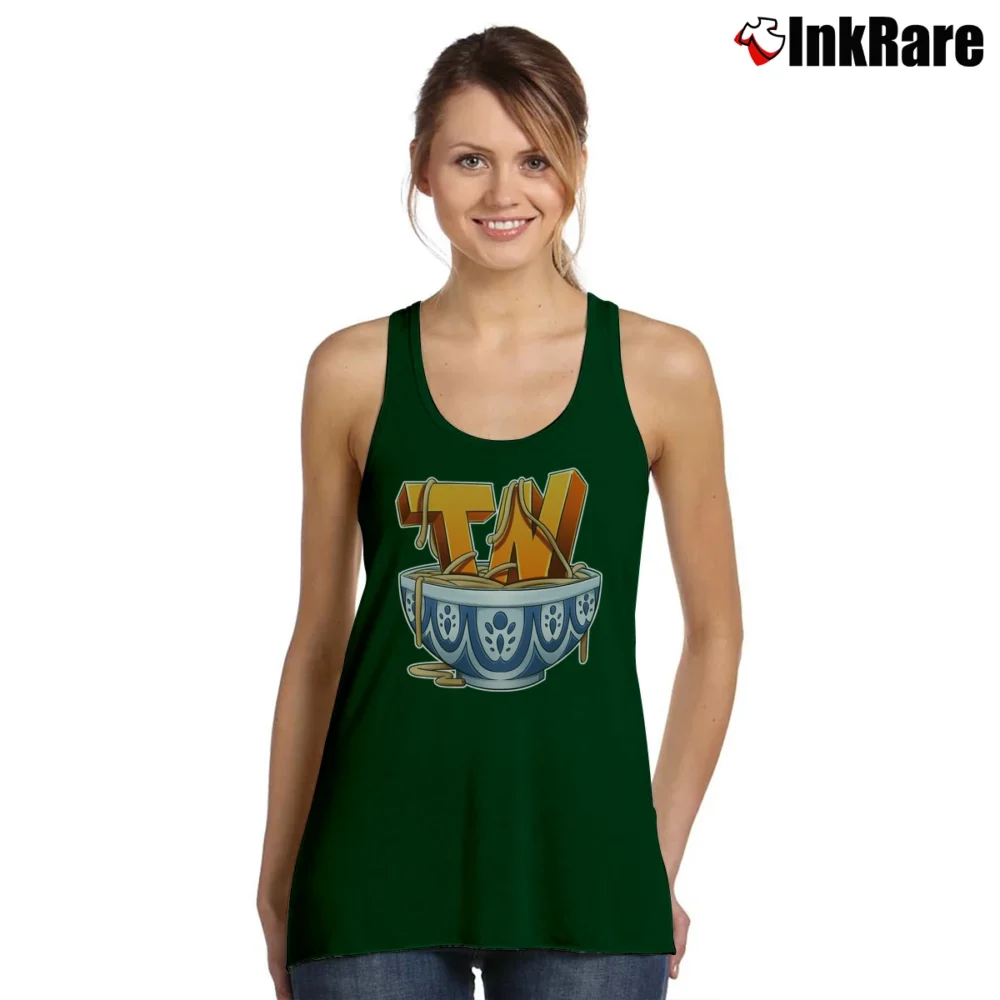 Women’s Thinknoodles Logo Gaming Graphic Tank Top in forest green | Lightweight, Movement-Friendly