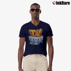 Men’s Thinknoodles Logo Gaming Graphic V-Neck Tee in navy | Sharp, Breathable, Everyday Staple