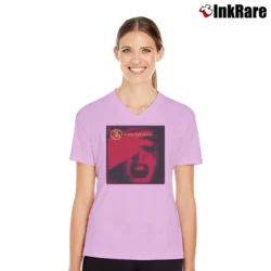 Women’s third eye blind album 90s alt rock V-Neck Tee in light pink | Chic Neckline, Soft Texture