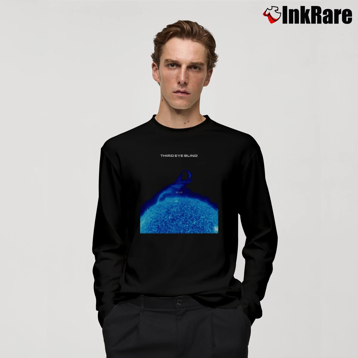Men’s Third Eye Blind Blue Long-Sleeve Shirt in black | Sleek, Lightweight, Year-Round Wear