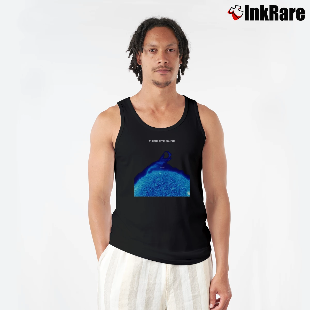 Men’s Third Eye Blind Blue Tank Top in black | Breathable, Active-Friendly Design