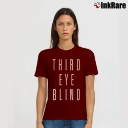 Women’s Third Eye Blind Stacked Word Logo Signature T-Shirt in maroon | Soft, Flattering Fit