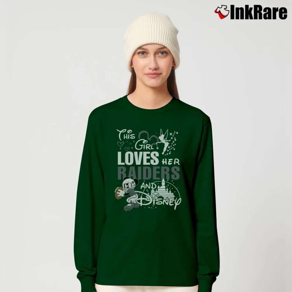 Women’s This Girl Loves Her Las Vegas Raiders Football Long-Sleeve Top in forest green | Sleek, Versatile, All-Season
