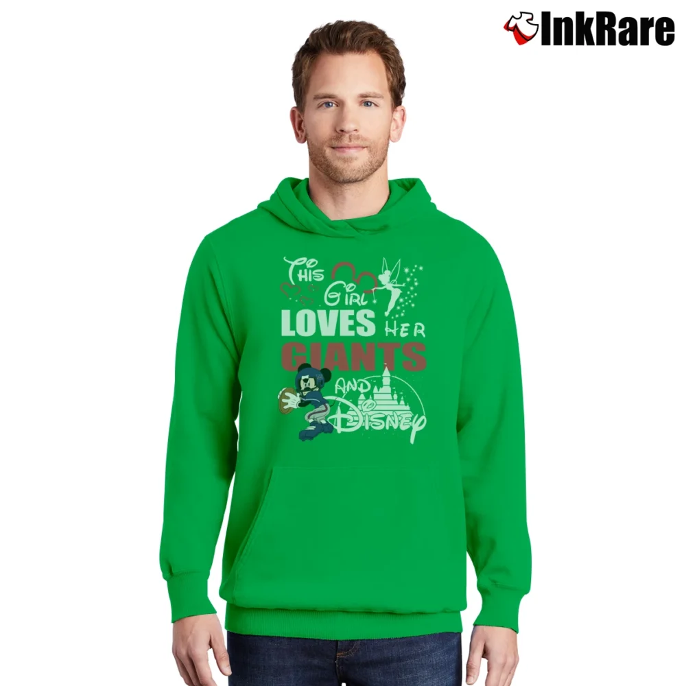 Men’s This Girl Loves Her New York Giants Football Pullover Hoodie in irish green | Cozy, Durable, Modern Fit