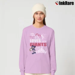 Women’s This Girl Loves Her New York Giants Football Long-Sleeve Top in light pink | Sleek, Versatile, All-Season