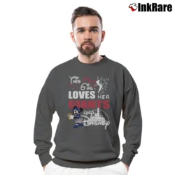 Men’s This Girl Loves Her New York Giants Football Crewneck Sweatshirt in charcoal | Cozy Fabric, Clean Style