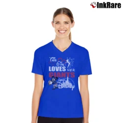 Women’s This Girl Loves Her New York Giants Football V-Neck Tee in royal blue | Chic Neckline, Soft Texture