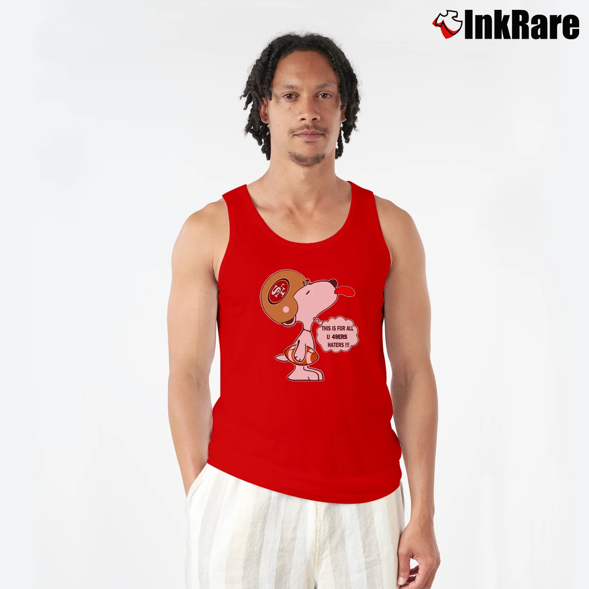 This Is For All U 49ers Haters Snoopy Men’s Performance Tank in red – Lightweight Comfort Men’s This Is For All U 49ers Haters Snoopy Tank Top in red | Breathable, Active-Friendly Design