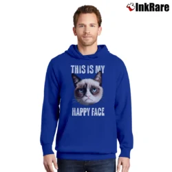Men’s This Is My Happy Face Pullover Hoodie in royal blue | Cozy, Durable, Modern Fit