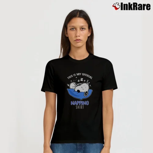 This Is My Snoopy Napping Women’s Tee in black – Effortless Style Women’s This Is My Snoopy Napping T-Shirt in black | Soft, Flattering Fit