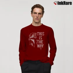 Men’s This Is The Way Mandalorian Boba Fett Long-Sleeve Shirt in maroon | Sleek, Lightweight, Year-Round Wear