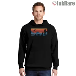 This Is The Way Silhouette Horizon Shirt on black hoodie for men graphic tee