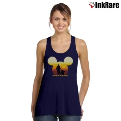 Women’s This Is The Way Star Wars Mickey Mouse Disney Fan Gift Tank Top in navy | Lightweight, Movement-Friendly