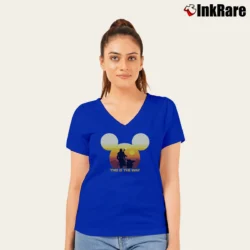 Women’s This Is The Way Star Wars Mickey Mouse Disney Fan Gift V-Neck Tee in royal blue | Chic Neckline, Soft Texture