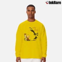 Men’s Thomas Hobbes Tiger Calvin And Hobbes Long-Sleeve Shirt in yellow | Sleek, Lightweight, Year-Round Wear
