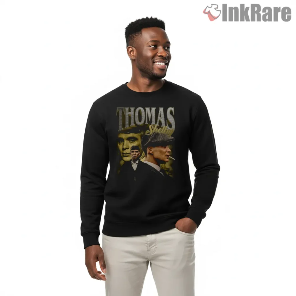 Thomas Shelby Vintage 90s Bootleg Collage Graphic Shirt on graphic shirt for men graphic tee