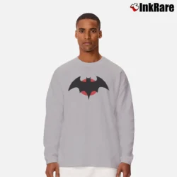 Men’s Thomas Wayne Batman Logo Justice League Long-Sleeve Shirt in sport grey | Sleek, Lightweight, Year-Round Wear
