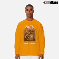 Men’s Thor God Of Thunder Marvel Mythology Long-Sleeve Shirt in orange | Sleek, Lightweight, Year-Round Wear