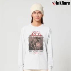 Women’s Thor God Of Thunder Marvel Mythology Long-Sleeve Top in white | Sleek, Versatile, All-Season