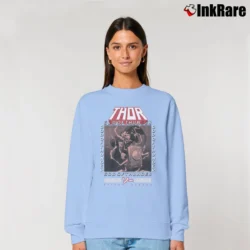Women’s Thor God Of Thunder Marvel Mythology Relaxed Sweatshirt in light blue | Soft, Laid-Back Vibe