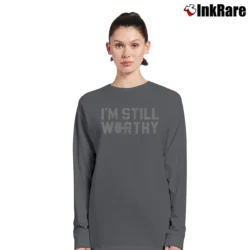 Women’s Thor I'm Still Worthy Avengers Endgame Marvel Long-Sleeve Top in charcoal | Sleek, Versatile, All-Season