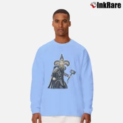 Men’s Thor Marvel Avengers New Orleans Saints Crossover Long-Sleeve Shirt in light blue | Sleek, Lightweight, Year-Round Wear